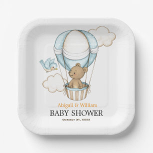 Adorable Cute Teddy Bear Baby Shower Party  Paper Plate