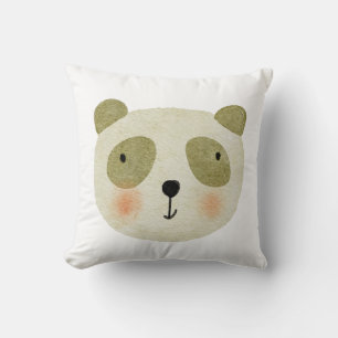 Adorable cute white green animals safari nursery throw pillow