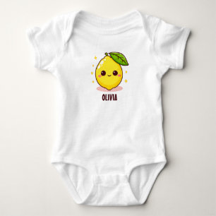 Adorable Cute Yellow Lemon Personalized Baby Bodysuit