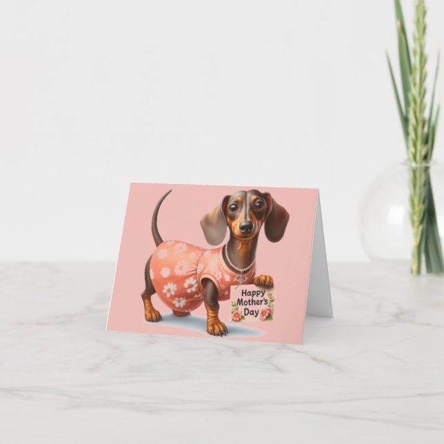 Adorable Dachshund Carte de fête des mères (Devant)