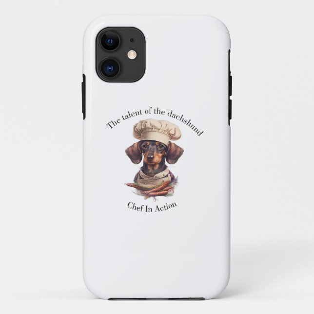 Adorable Dachshund Chef iPhone 11 Coque (Dos)