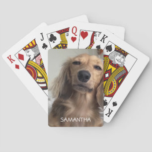 Adorable Dachshund Dog Personalized Playing Cards