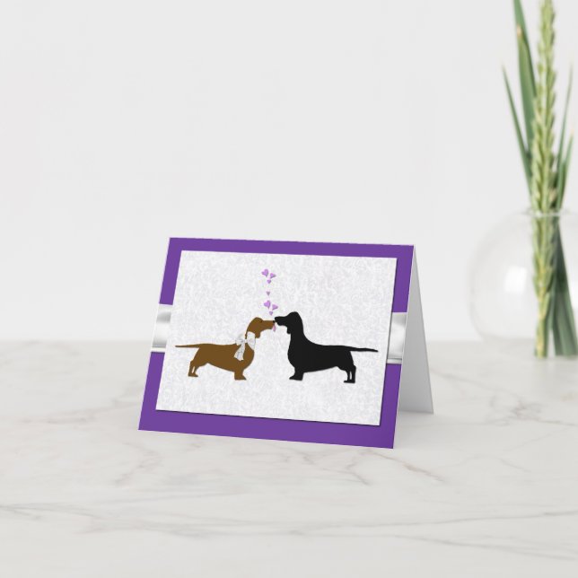 Adorable Dachshunds Wedding Thank You Card (Front)