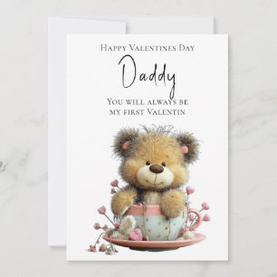 Adorable "Daddy, You Will Always Be My First Valen Holiday Card