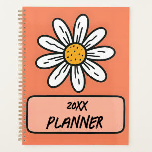 Adorable Daisy Patterned Personalized Year Text Planner