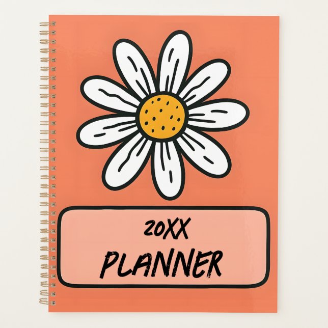 Adorable Daisy Patterned | Personalized Year Text Planner (Front)