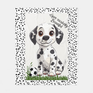 Adorable Dalmatian Puppy Football Art Fleece Blanket