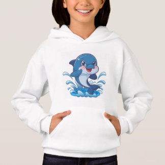 "Adorable Dauphin de Dessin Dauphin Splashing in J