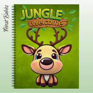 Adorable Deer Reindeer Doe Fawn Cartoon Graphic 🦌 Notebook