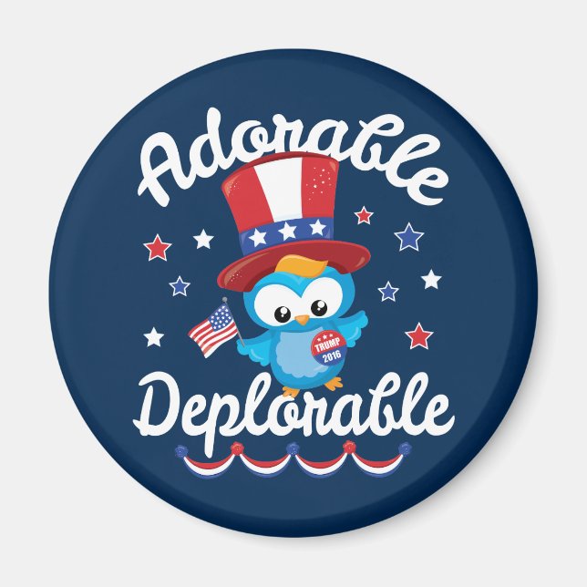 Adorable Deplorable Owl Trump 2016 Magnet (Front)