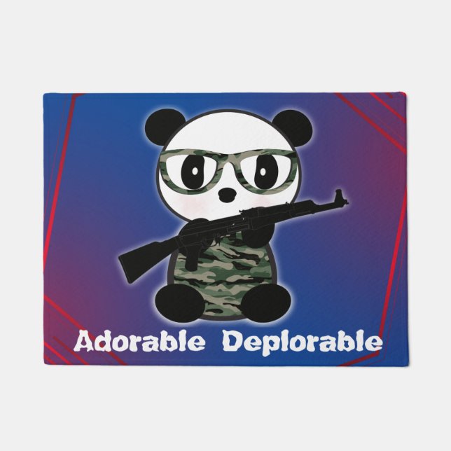 Adorable Deplorable Panda Bear Doormat (Front)
