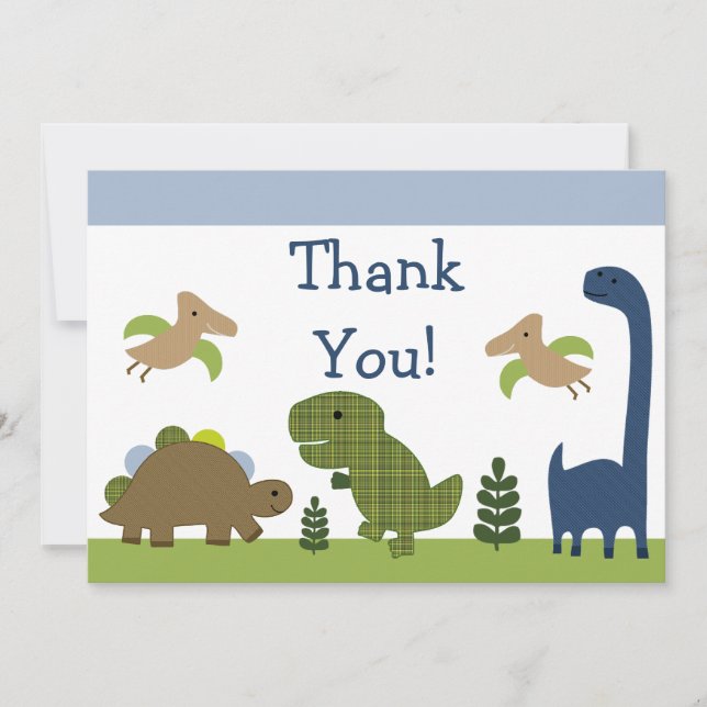 Adorable Dino/Dinosaures Baby Merci Cartes (Devant)