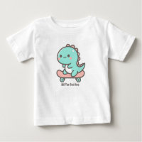Adorable Dino on Skateboard Personalized Text 