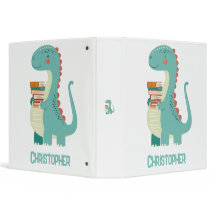 Adorable Dinosaur Book Lover With Kids Name