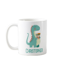 Adorable Dinosaur Book Lover With Kids Name