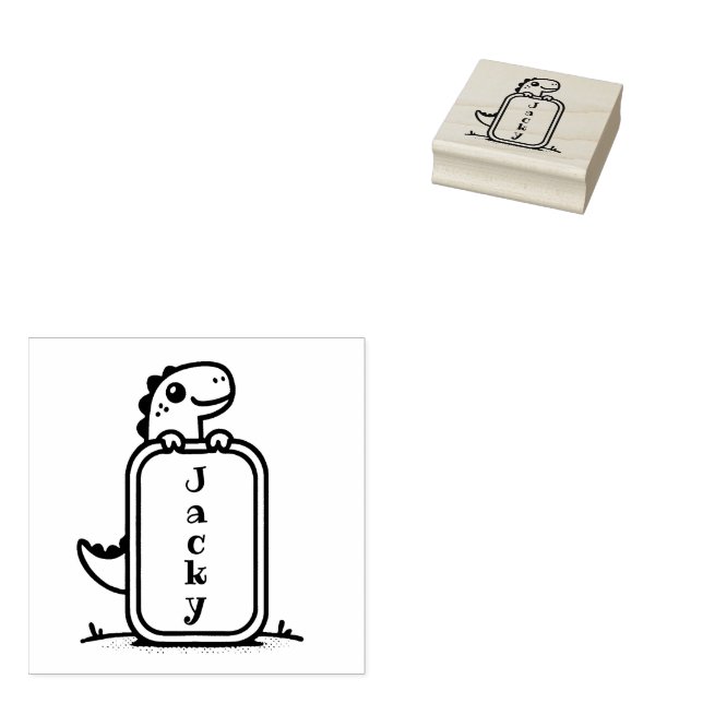 Adorable Dinosaur Frame Stamp (Stamped)