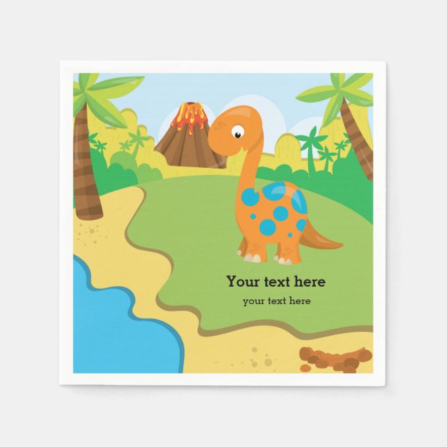 Adorable Dinosaur Napkin (Front)