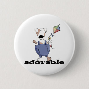 ADORABLE DOG 2 INCH ROUND BUTTON