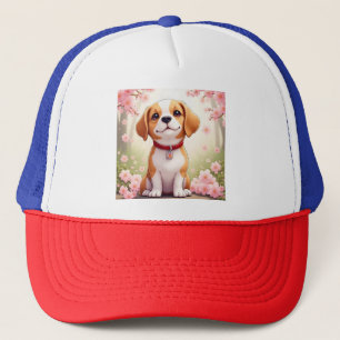 Adorable dog and blossoms Trucker Hat