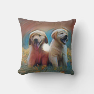 Adorable Dog Artwork Throw Pillow