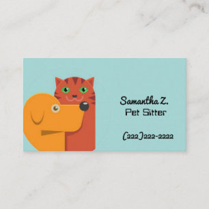 Adorable Dog Cat Pet Sitter Business Card
