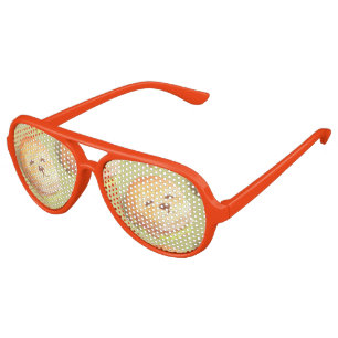 Adorable Dog Face Burger Pattern Aviator Sunglasses