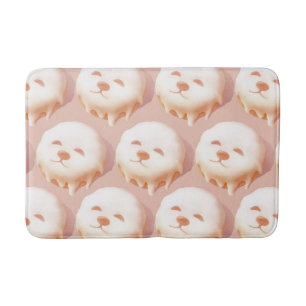 Adorable Dog Face Doughnut Bath Mat
