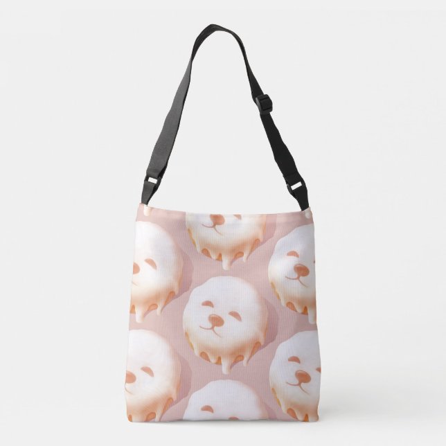Adorable Dog Face Doughnut Crossbody Bag (Back)