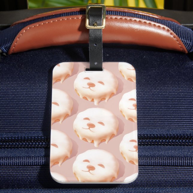 Adorable Dog Face Doughnut Luggage Tag (Front Insitu 2)