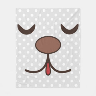 Adorable dog face whit dots kids fleece blanket