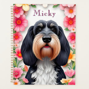 Adorable Dog Framed by Flowers Planner