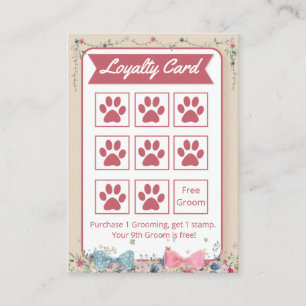 Adorable Dog Groomer Loyalty Card 