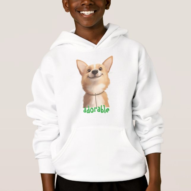 Adorable Dog Illustration Hoodie - Perfect for Pet (Front)