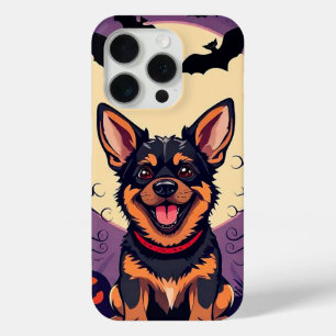 Adorable Dog in Halloween Scene iPhone 15 Pro Case