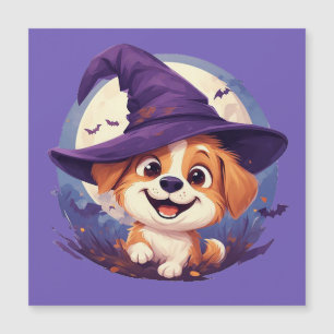 Adorable Dog in Witch Hat