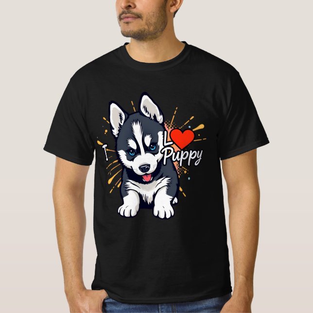 Adorable Dog Lover Design T-Shirt (Front)