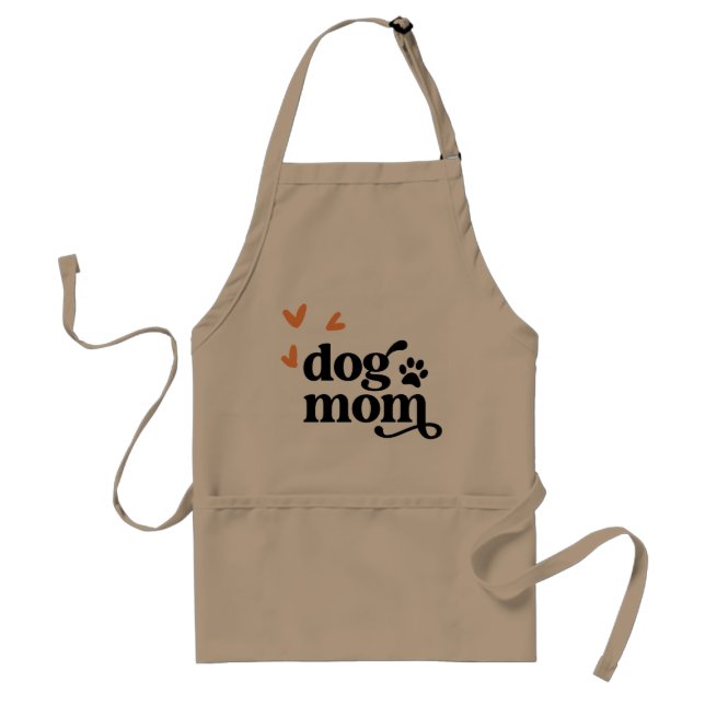 Adorable "Dog Mom" Apron with Pockets (Front)