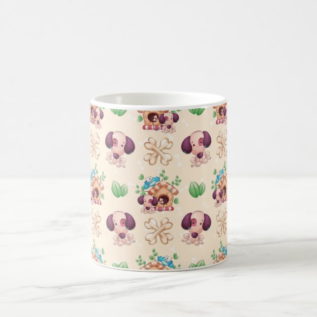Adorable Dog Pattern  Coffee Mug (Center)
