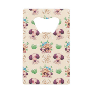 Adorable Dog Pattern Credit Card Bottle Opener
