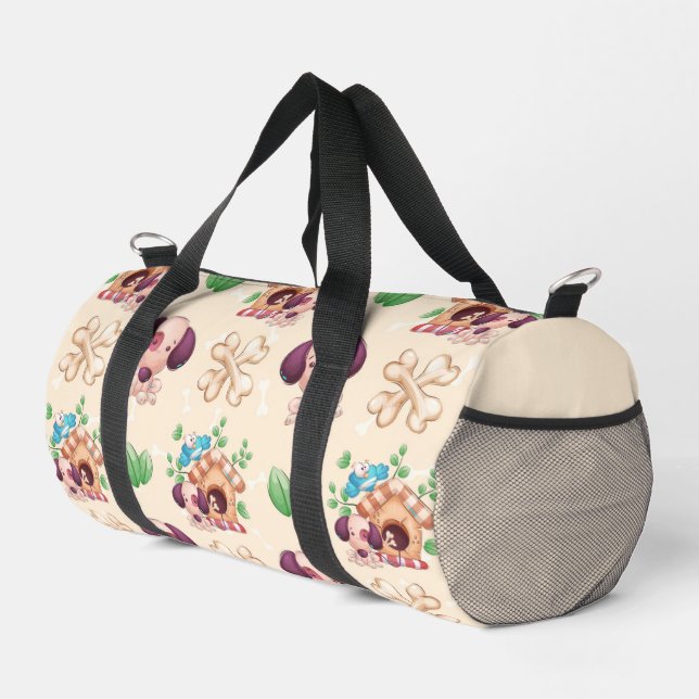 Adorable Dog Pattern  Duffle Bag (Right Corner)