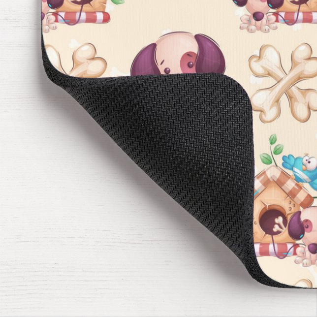 Adorable Dog Pattern  Mouse Pad (Corner)