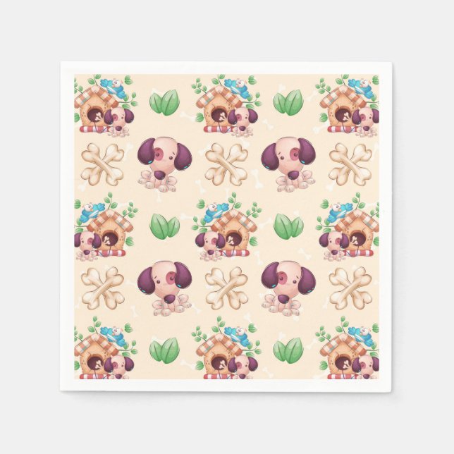 Adorable Dog Pattern  Napkin (Front)