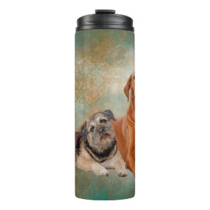Adorable Dogs Vintage Decoupage art Thermal Tumbler