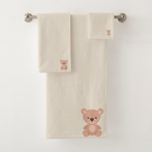 Adorable doll pastel baby bath towel set