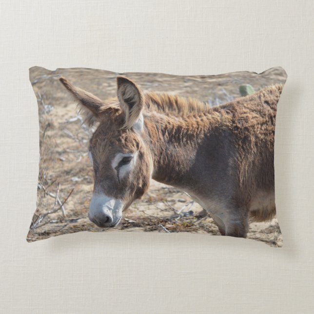 Adorable Donkey Accent Pillow (Back)