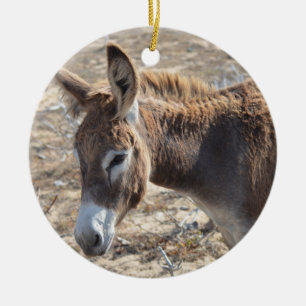 Adorable Donkey Ceramic Ornament