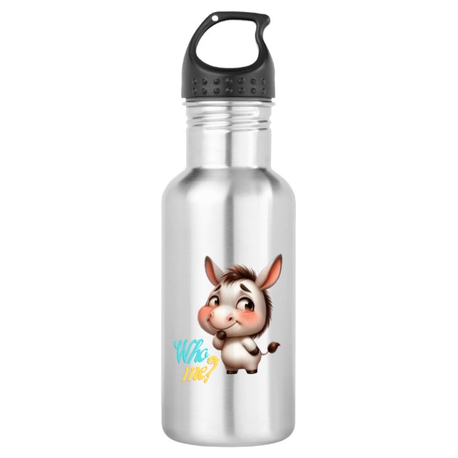 Adorable Donkey for Christmas 2024 - Perfect Gift 532 Ml Water Bottle (Front)