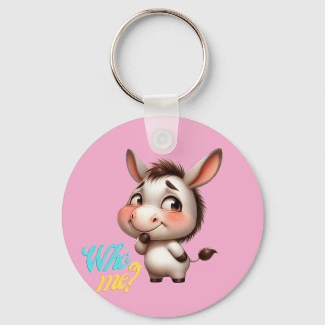Adorable Donkey for Christmas 2024 - Perfect Gift Keychain (Front)