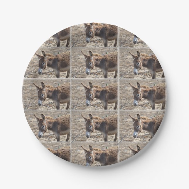 Adorable Donkey Paper Plate (Front)