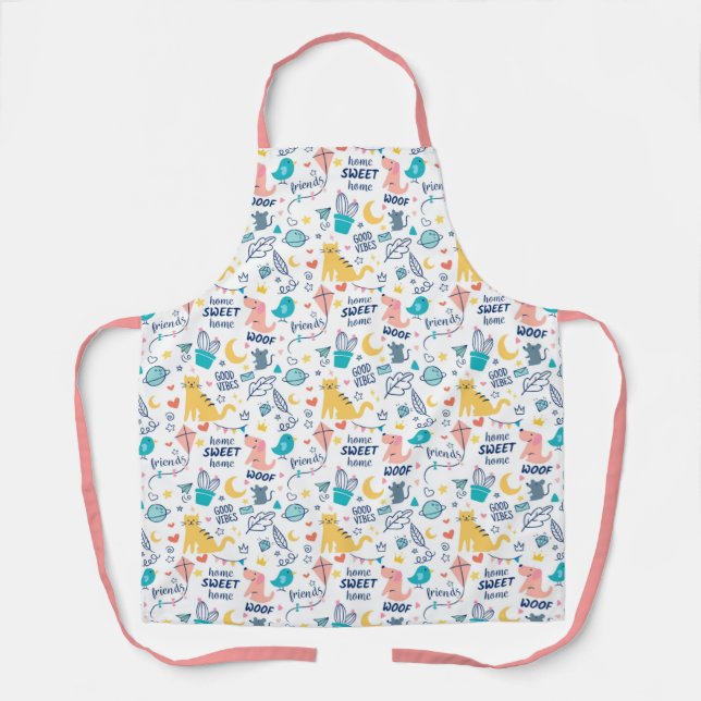 Adorable Doodle Animals Apron (Front)